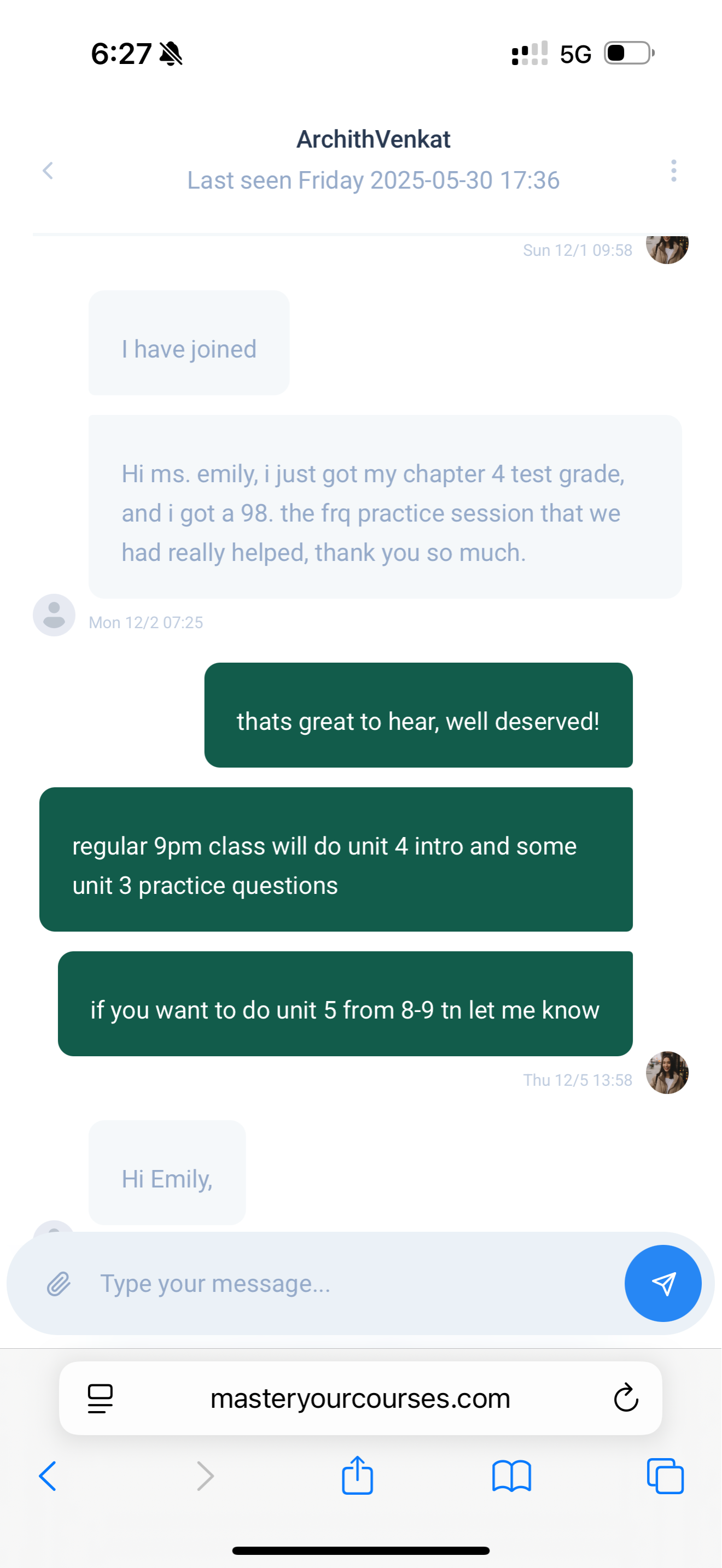 iMessage Testimonial